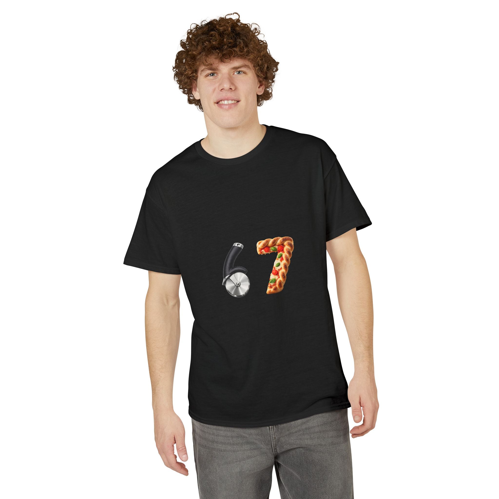 67 Pizza Slice & Wheel Graphic T-Shirt