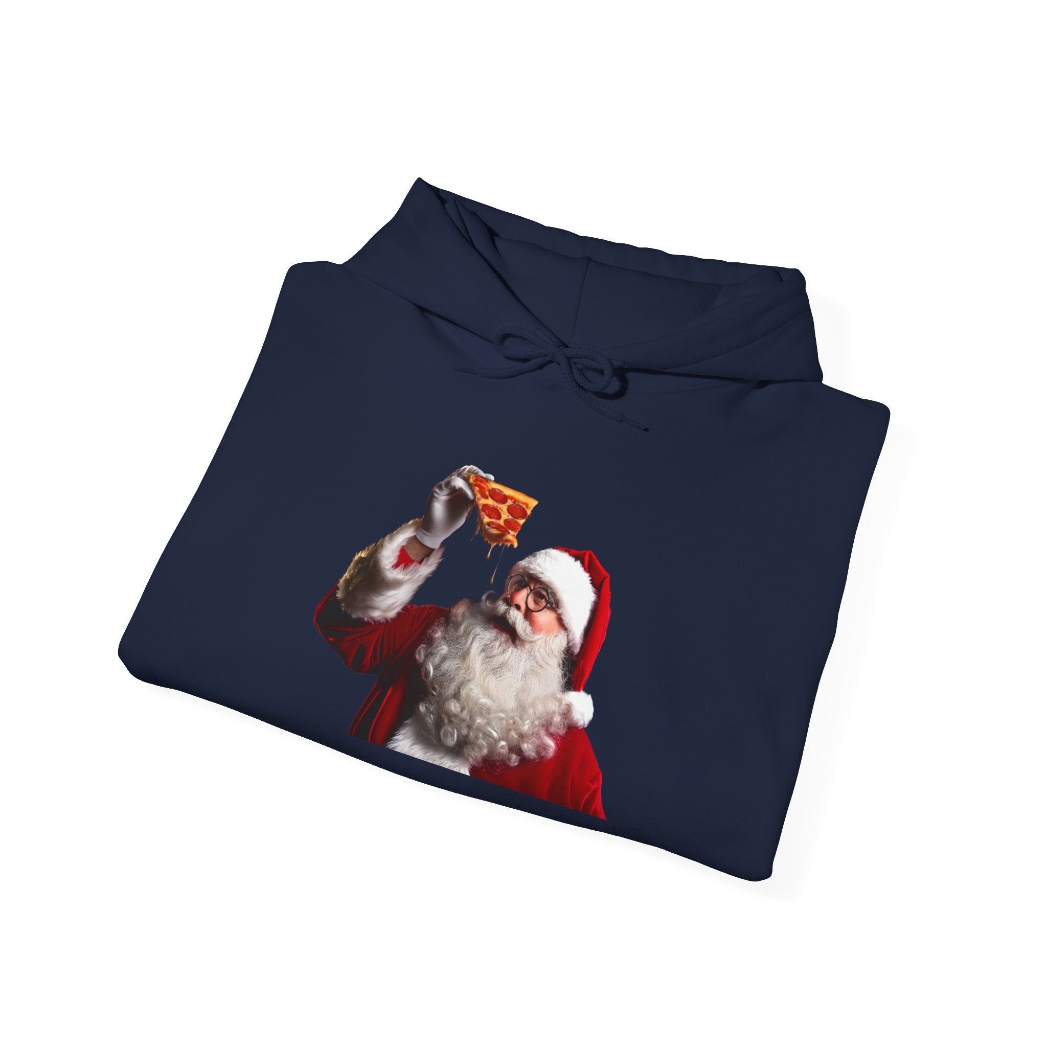 Santa Eating Pepperoni Pizza Hoodie