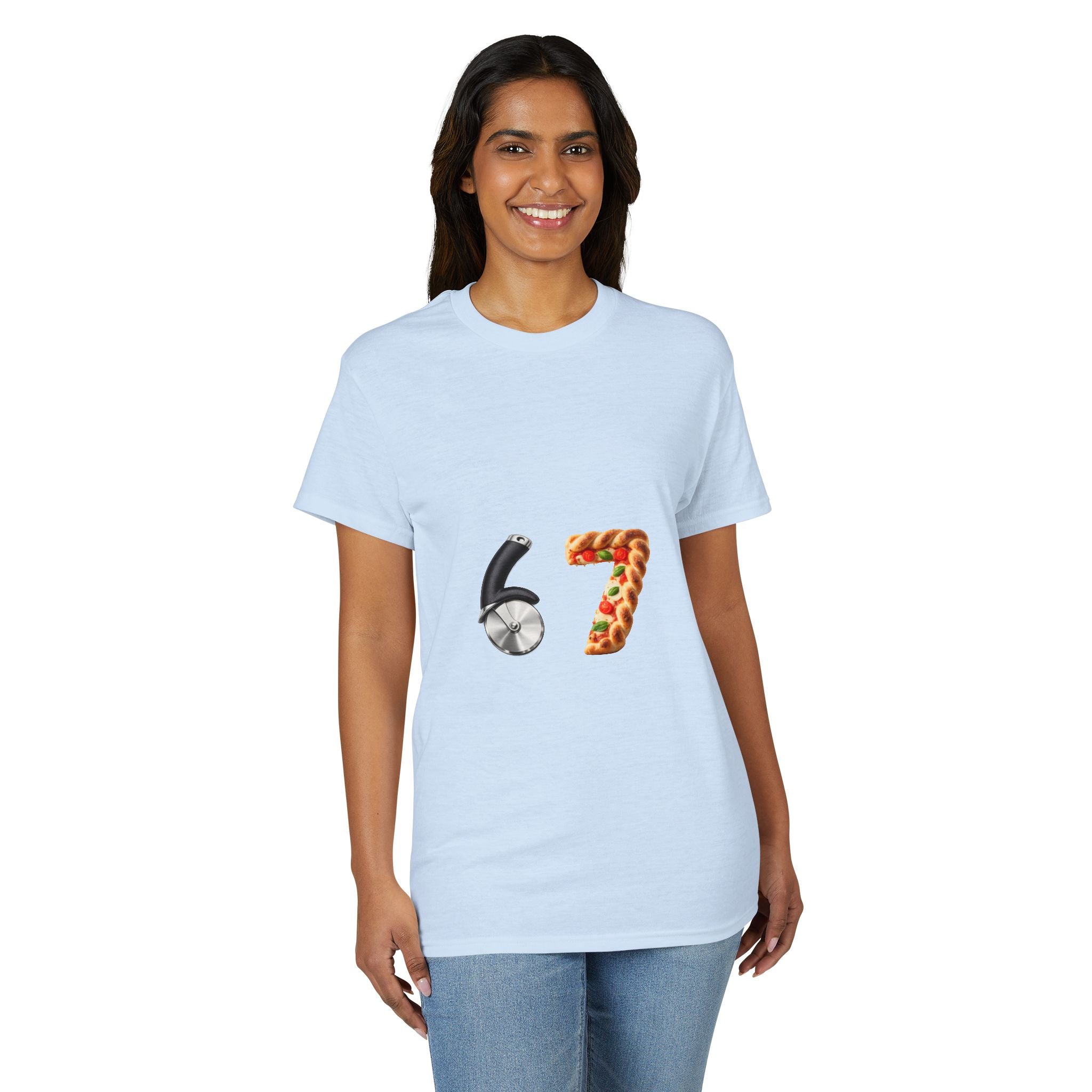 67 Pizza Slice & Wheel Graphic T-Shirt