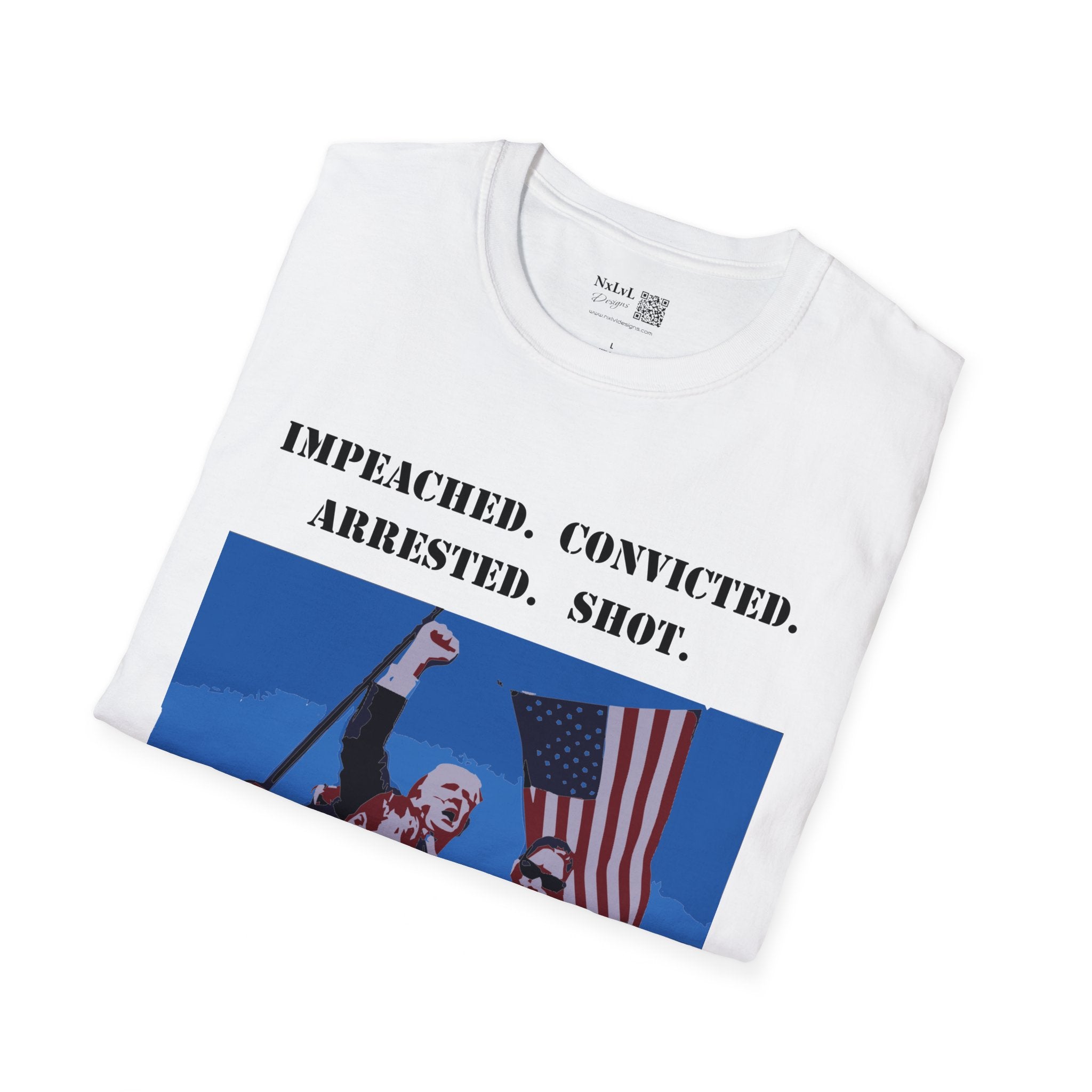 Donald Trump Still Standing PLUS BACK SIDE Gildan64000 T-shirt