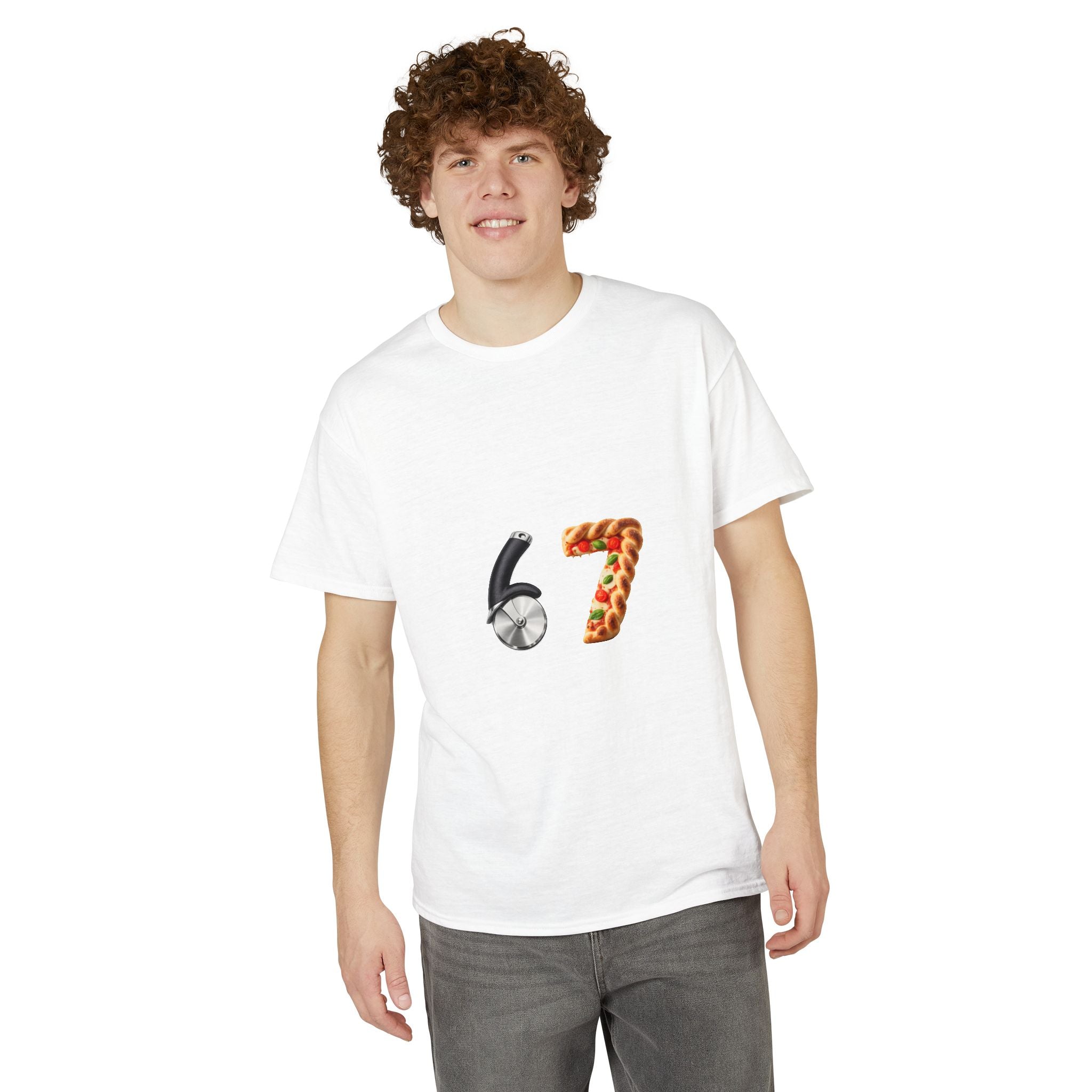 67 Pizza Slice & Wheel Graphic T-Shirt