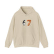 67 Graphic Hoodie — Retro Number Design (Soccer & Pizza Motif)