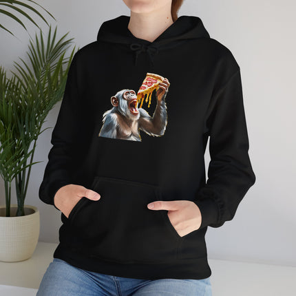 Chimp Eating A Slice of Roni Pizza Hoodie