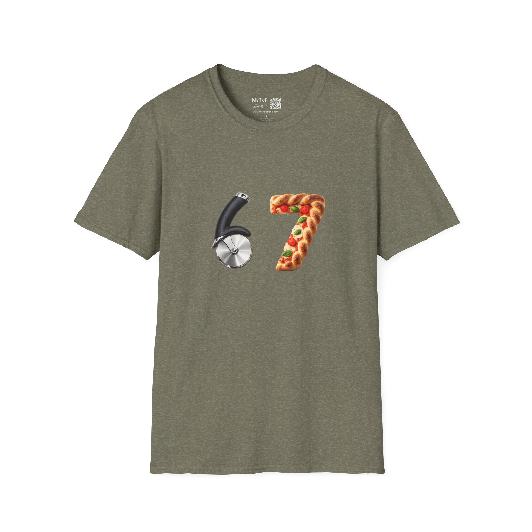 Pizza & Pizza Cutter '67' T-Shirt — Funny Pizza Lover Graphic Tee