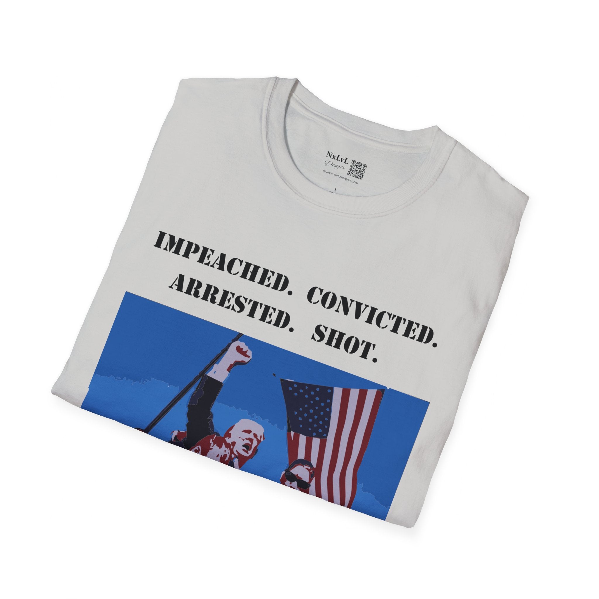 Donald Trump Still Standing PLUS BACK SIDE Gildan64000 T-shirt