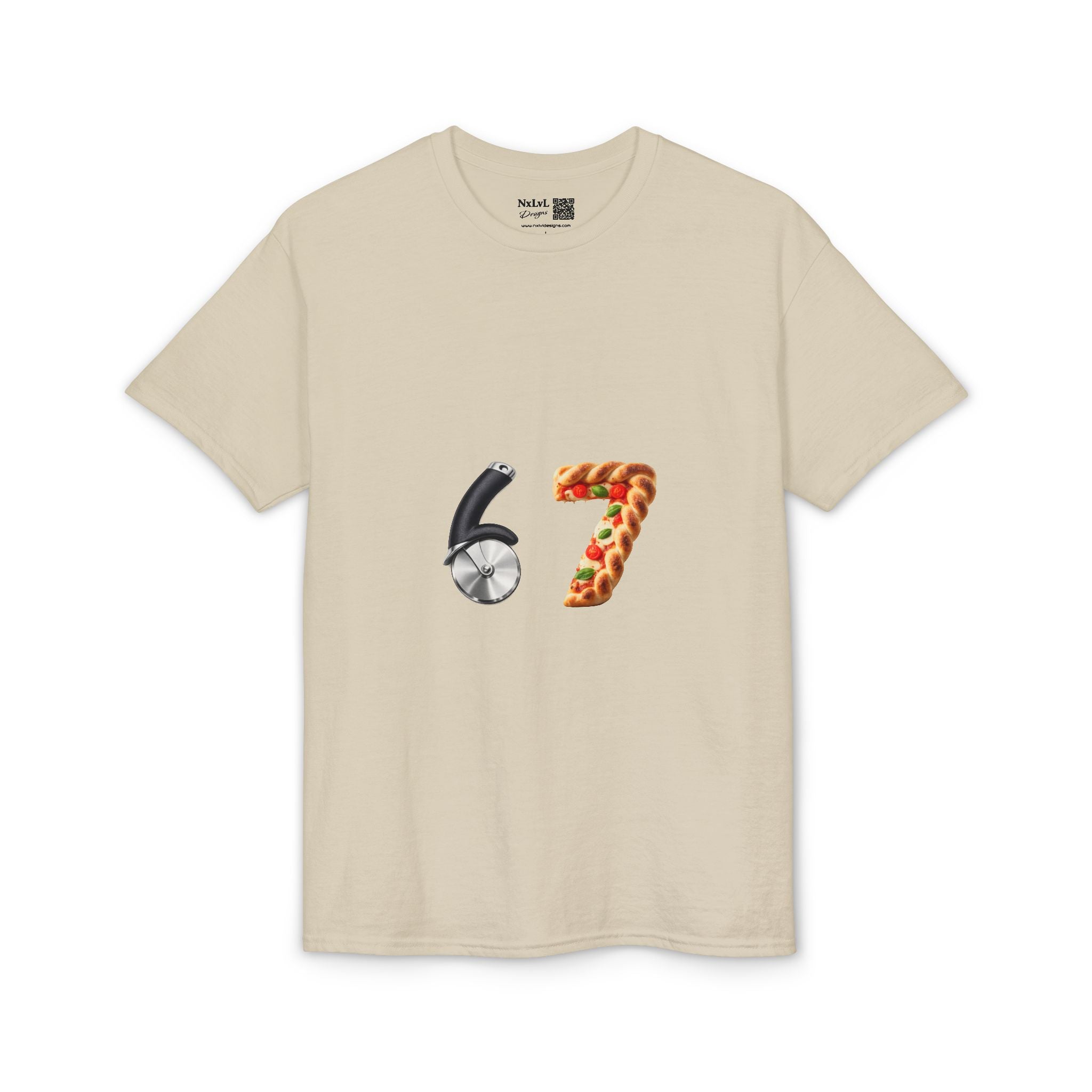 67 Pizza Slice & Wheel Graphic T-Shirt