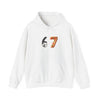 67 Graphic Hoodie — Retro Number Design (Soccer & Pizza Motif)