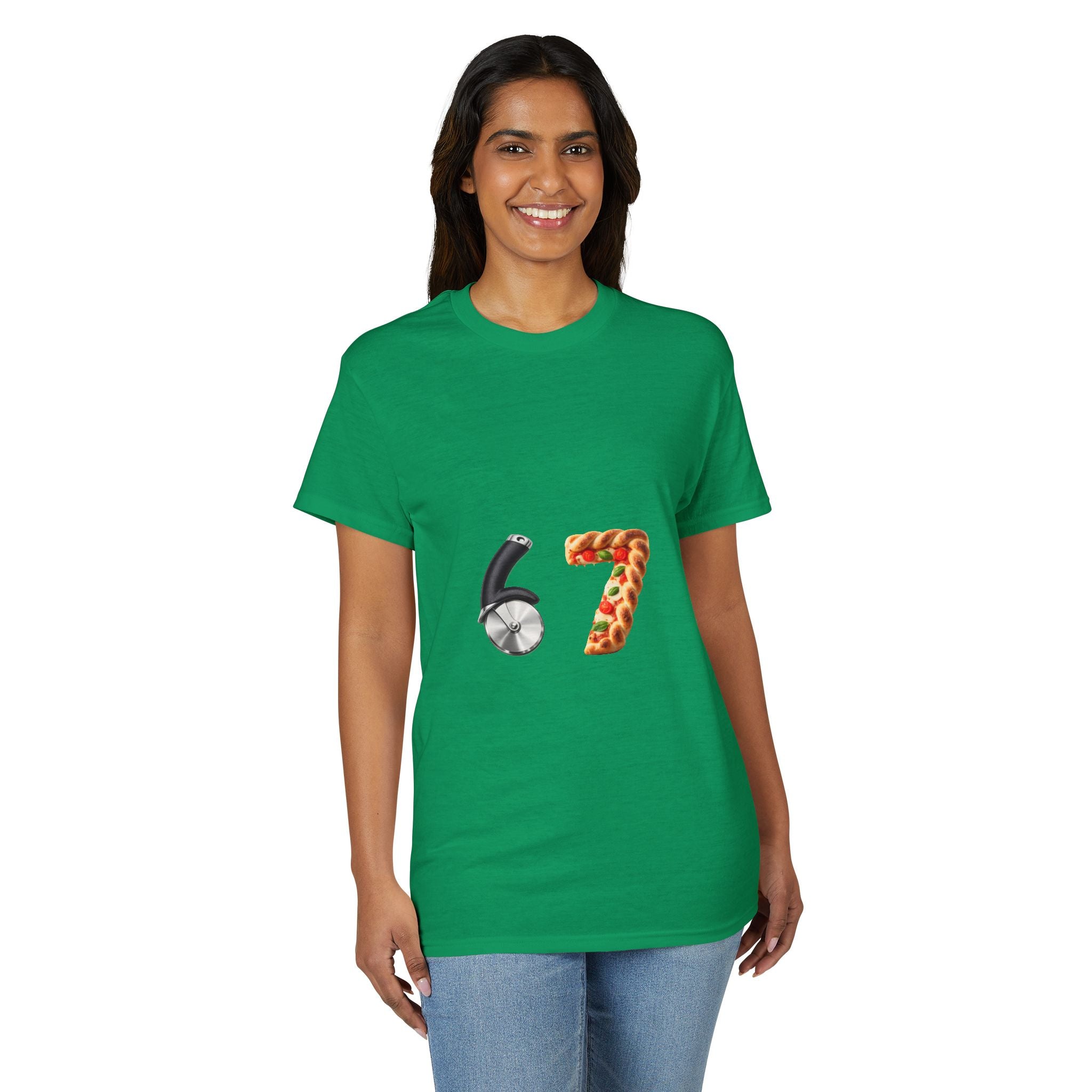 67 Pizza Slice & Wheel Graphic T-Shirt
