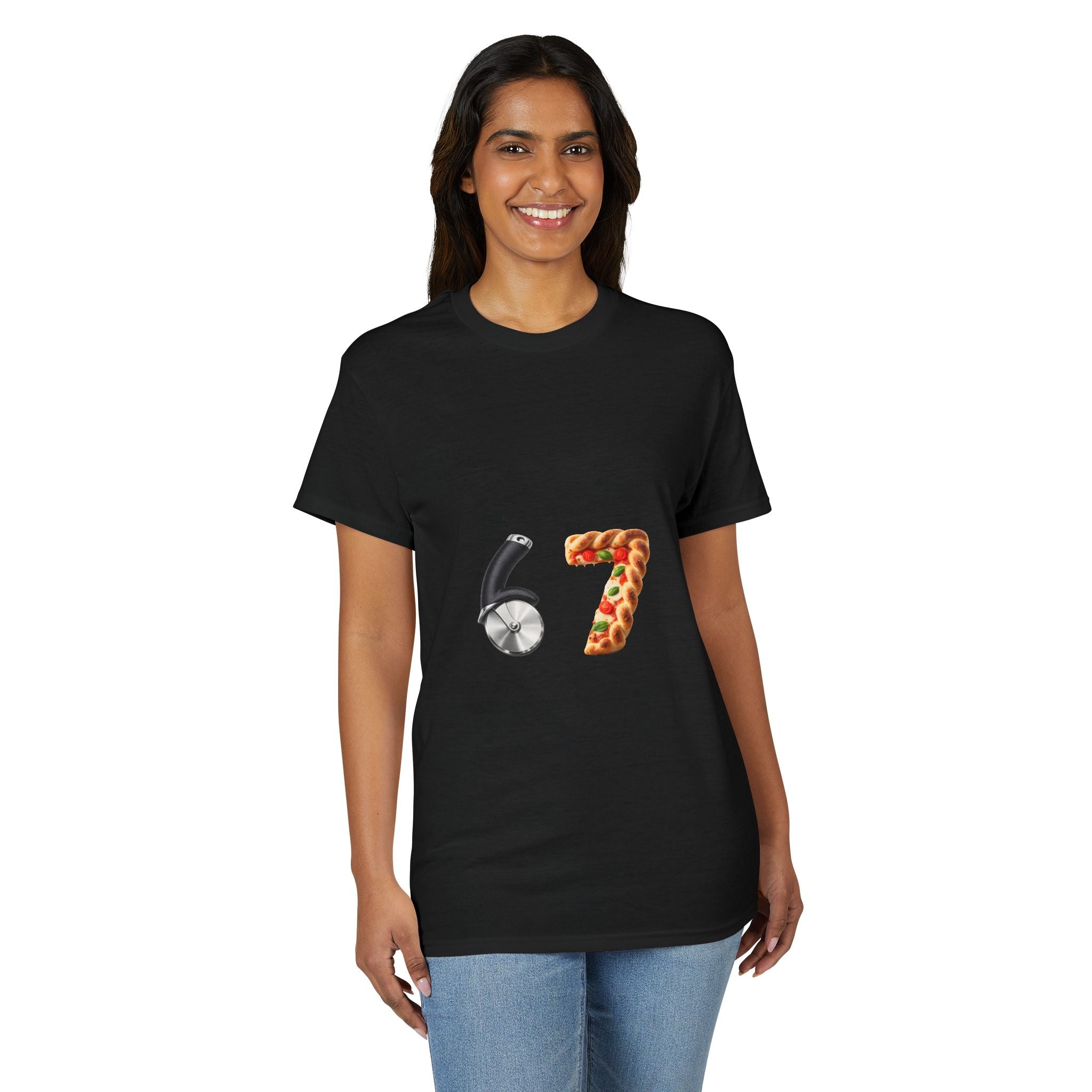 67 Pizza Slice & Wheel Graphic T-Shirt