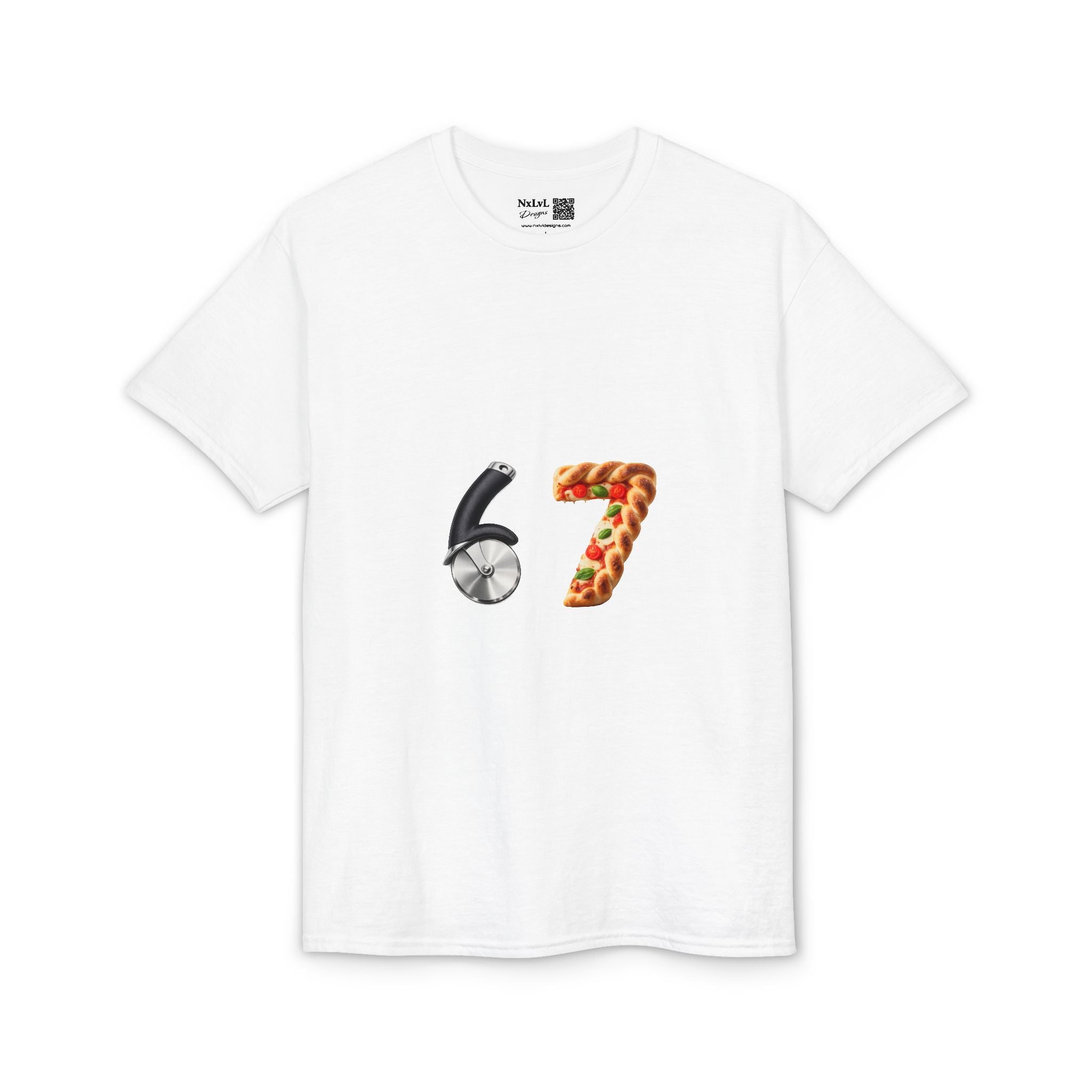 67 Pizza Slice & Wheel Graphic T-Shirt